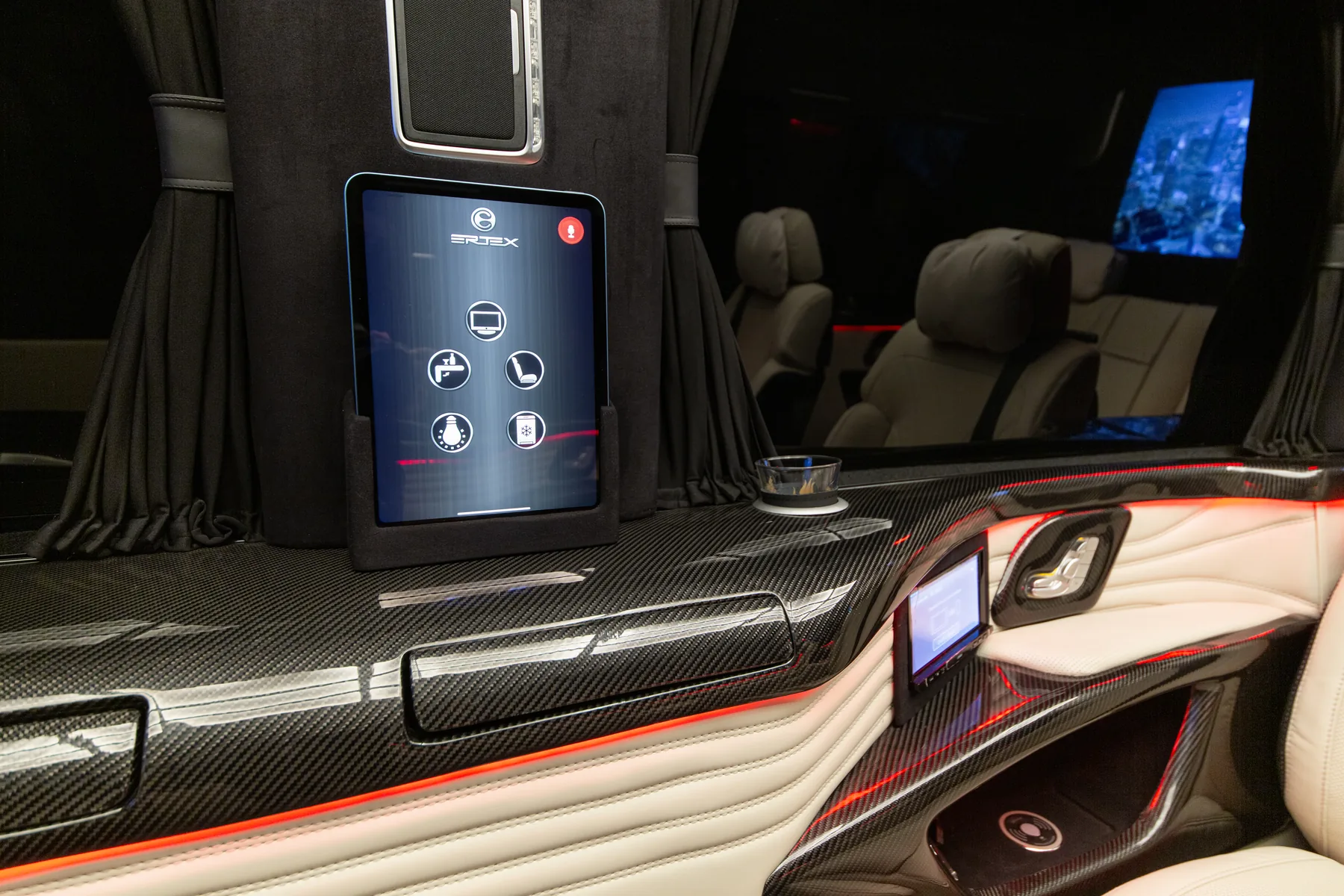 iPad console control in the Ertex Carbon Edition Sprinter